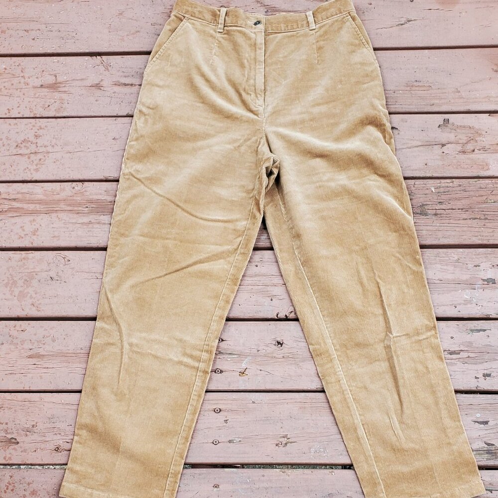 LL Bean Tan Corduroy Pants - Size 14